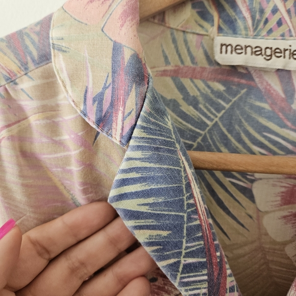 Vintage tropical print blouse - Picture 4 of 7